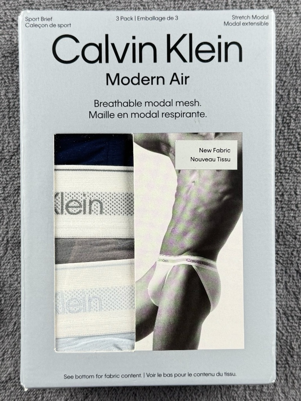 Calvin Klein Modern Air men's 3-pack sport briefs - modal mesh